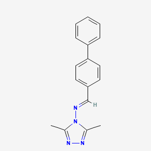 molecular formula C17H16N4 B3910883 N-(4-biphenylylmethylene)-3,5-dimethyl-4H-1,2,4-triazol-4-amine CAS No. 303095-47-8