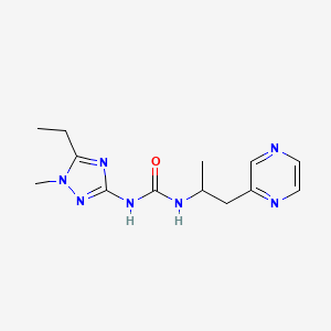 molecular formula C13H19N7O B3910891 N-(5-ethyl-1-methyl-1H-1,2,4-triazol-3-yl)-N'-(1-methyl-2-pyrazin-2-ylethyl)urea 