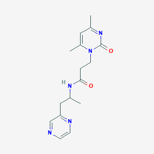 molecular formula C16H21N5O2 B3910893 3-(4,6-dimethyl-2-oxopyrimidin-1(2H)-yl)-N-(1-methyl-2-pyrazin-2-ylethyl)propanamide 
