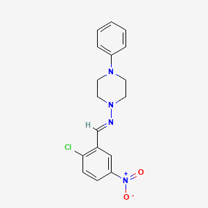 molecular formula C17H17ClN4O2 B3910901 N-(2-chloro-5-nitrobenzylidene)-4-phenyl-1-piperazinamine CAS No. 303095-54-7