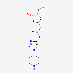 molecular formula C16H28N6O B3910903 1-ethyl-4-({methyl[(1-piperidin-4-yl-1H-1,2,3-triazol-4-yl)methyl]amino}methyl)pyrrolidin-2-one 