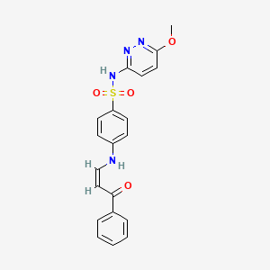 molecular formula C20H18N4O4S B3910911 N-(6-methoxy-3-pyridazinyl)-4-[(3-oxo-3-phenyl-1-propen-1-yl)amino]benzenesulfonamide 