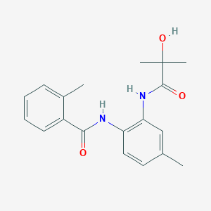 molecular formula C19H22N2O3 B3910914 N-{2-[(2-hydroxy-2-methylpropanoyl)amino]-4-methylphenyl}-2-methylbenzamide 