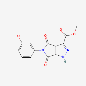 molecular formula C14H13N3O5 B3910922 methyl 5-(3-methoxyphenyl)-4,6-dioxo-1,3a,4,5,6,6a-hexahydropyrrolo[3,4-c]pyrazole-3-carboxylate 