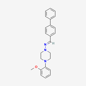 molecular formula C24H25N3O B3910949 N-(4-biphenylylmethylene)-4-(2-methoxyphenyl)-1-piperazinamine CAS No. 303105-20-6