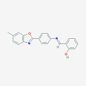 molecular formula C21H16N2O2 B391095 2-({[4-(6-Methyl-1,3-benzoxazol-2-yl)phenyl]imino}methyl)phenol 