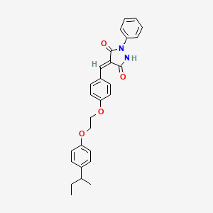 molecular formula C28H28N2O4 B3910969 4-{4-[2-(4-sec-butylphenoxy)ethoxy]benzylidene}-1-phenyl-3,5-pyrazolidinedione 