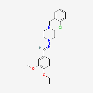 molecular formula C21H26ClN3O2 B3910970 4-(2-chlorobenzyl)-N-(4-ethoxy-3-methoxybenzylidene)-1-piperazinamine 