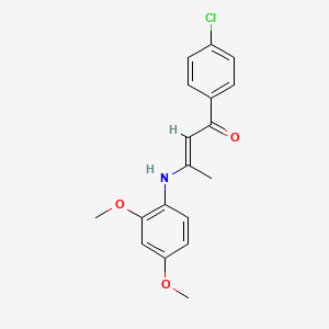 molecular formula C18H18ClNO3 B3910972 1-(4-chlorophenyl)-3-[(2,4-dimethoxyphenyl)amino]-2-buten-1-one 