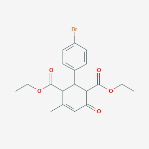 molecular formula C19H21BrO5 B3910973 diethyl 2-(4-bromophenyl)-4-methyl-6-oxo-4-cyclohexene-1,3-dicarboxylate 