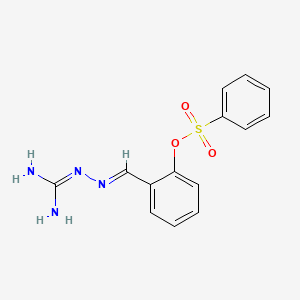 molecular formula C14H14N4O3S B3910987 2-[(diaminomethylene)carbonohydrazonoyl]phenyl benzenesulfonate 