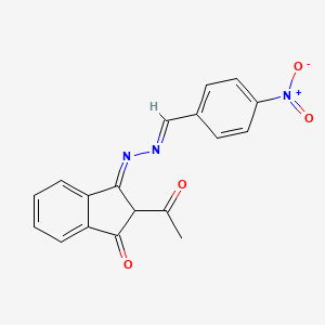 molecular formula C18H13N3O4 B3911048 4-nitrobenzaldehyde (2-acetyl-3-oxo-2,3-dihydro-1H-inden-1-ylidene)hydrazone 