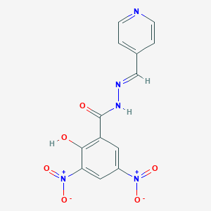 molecular formula C13H9N5O6 B391105 2-hydroxy-3,5-bisnitro-N'-(4-pyridinylmethylene)benzohydrazide 