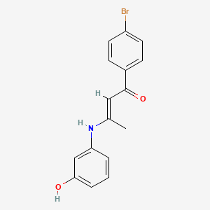 molecular formula C16H14BrNO2 B3911058 1-(4-bromophenyl)-3-[(3-hydroxyphenyl)amino]-2-buten-1-one 