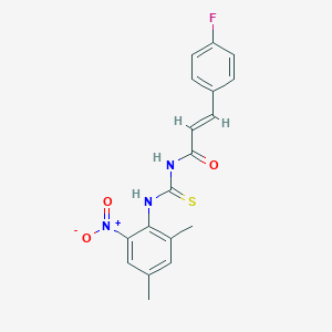 molecular formula C18H16FN3O3S B391106 N-[3-(4-fluorophenyl)acryloyl]-N'-{2-nitro-4,6-dimethylphenyl}thiourea CAS No. 306766-69-8