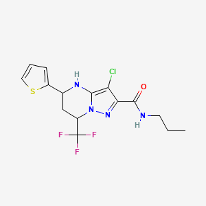 molecular formula C15H16ClF3N4OS B3911073 3-chloro-N-propyl-5-(2-thienyl)-7-(trifluoromethyl)-4,5,6,7-tetrahydropyrazolo[1,5-a]pyrimidine-2-carboxamide 