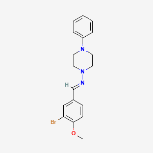 molecular formula C18H20BrN3O B3911081 N-(3-bromo-4-methoxybenzylidene)-4-phenyl-1-piperazinamine CAS No. 6070-74-2
