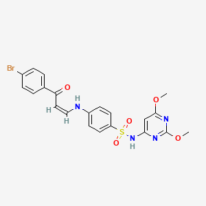 molecular formula C21H19BrN4O5S B3911085 4-{[3-(4-bromophenyl)-3-oxo-1-propen-1-yl]amino}-N-(2,6-dimethoxy-4-pyrimidinyl)benzenesulfonamide 
