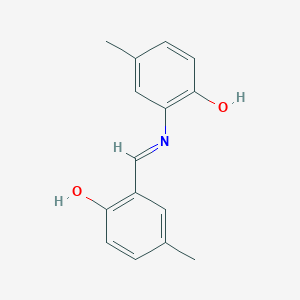 molecular formula C15H15NO2 B391112 2-{[(2-Hydroxy-5-methylphenyl)imino]methyl}-4-methylphenol 