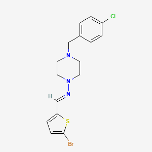 molecular formula C16H17BrClN3S B3911125 N-[(5-bromo-2-thienyl)methylene]-4-(4-chlorobenzyl)-1-piperazinamine CAS No. 6071-08-5