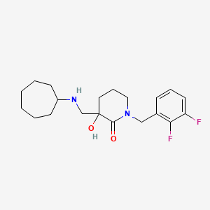 3-[(cycloheptylamino)methyl]-1-(2,3-difluorobenzyl)-3-hydroxy-2-piperidinone