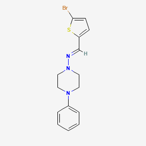 molecular formula C15H16BrN3S B3911145 N-[(5-bromo-2-thienyl)methylene]-4-phenyl-1-piperazinamine CAS No. 6071-20-1