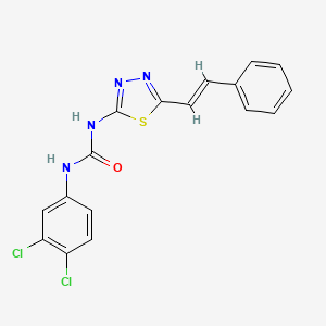 molecular formula C17H12Cl2N4OS B3911153 N-(3,4-dichlorophenyl)-N'-[5-(2-phenylvinyl)-1,3,4-thiadiazol-2-yl]urea 