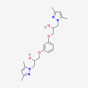molecular formula C22H30N4O4 B3911186 3,3'-[1,3-phenylenebis(oxy)]bis[1-(3,5-dimethyl-1H-pyrazol-1-yl)-2-propanol] 