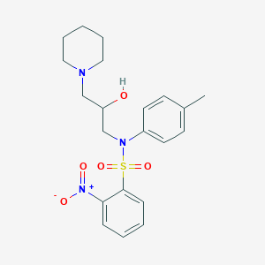 molecular formula C21H27N3O5S B3911192 N-[2-hydroxy-3-(1-piperidinyl)propyl]-N-(4-methylphenyl)-2-nitrobenzenesulfonamide 