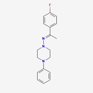 molecular formula C18H20FN3 B3911193 N-[1-(4-fluorophenyl)ethylidene]-4-phenyl-1-piperazinamine 