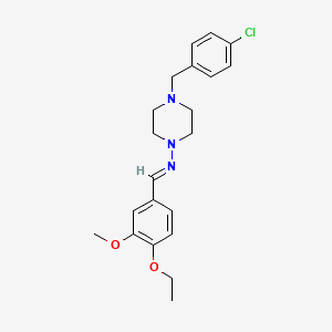 molecular formula C21H26ClN3O2 B3911223 4-(4-chlorobenzyl)-N-(4-ethoxy-3-methoxybenzylidene)-1-piperazinamine CAS No. 6072-30-6