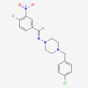 molecular formula C18H18Cl2N4O2 B3911230 4-(4-chlorobenzyl)-N-(4-chloro-3-nitrobenzylidene)-1-piperazinamine 