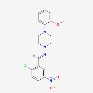 molecular formula C18H19ClN4O3 B3911242 N-(2-chloro-5-nitrobenzylidene)-4-(2-methoxyphenyl)-1-piperazinamine CAS No. 303102-20-7