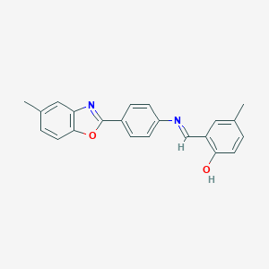 4-Methyl-2-({[4-(5-methyl-1,3-benzoxazol-2-yl)phenyl]imino}methyl)phenol