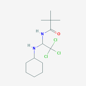 molecular formula C13H23Cl3N2O B3911274 2,2-dimethyl-N-[2,2,2-trichloro-1-(cyclohexylamino)ethyl]propanamide 