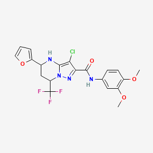 3-chloro-N-(3,4-dimethoxyphenyl)-5-(2-furyl)-7-(trifluoromethyl)-4,5,6,7-tetrahydropyrazolo[1,5-a]pyrimidine-2-carboxamide