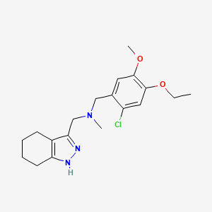 molecular formula C19H26ClN3O2 B3911286 (2-chloro-4-ethoxy-5-methoxybenzyl)methyl(4,5,6,7-tetrahydro-1H-indazol-3-ylmethyl)amine 
