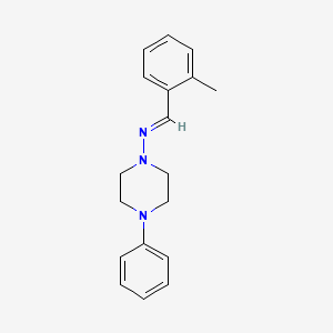 molecular formula C18H21N3 B3911303 N-(2-methylbenzylidene)-4-phenyl-1-piperazinamine CAS No. 303092-74-2