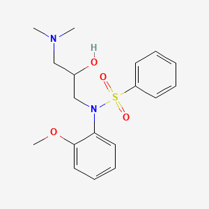 molecular formula C18H24N2O4S B3911307 N-[3-(dimethylamino)-2-hydroxypropyl]-N-(2-methoxyphenyl)benzenesulfonamide 