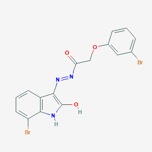 molecular formula C16H11Br2N3O3 B391131 N'-(7-bromo-2-oxo-1,2-dihydro-3H-indol-3-ylidene)-2-(3-bromophenoxy)acetohydrazide 