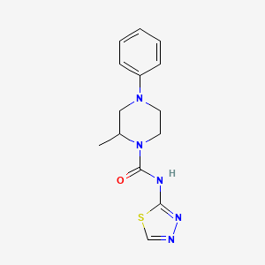 molecular formula C14H17N5OS B3911321 2-methyl-4-phenyl-N-1,3,4-thiadiazol-2-ylpiperazine-1-carboxamide 