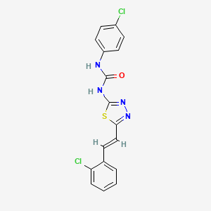 molecular formula C17H12Cl2N4OS B3911323 N-(4-chlorophenyl)-N'-{5-[2-(2-chlorophenyl)vinyl]-1,3,4-thiadiazol-2-yl}urea 
