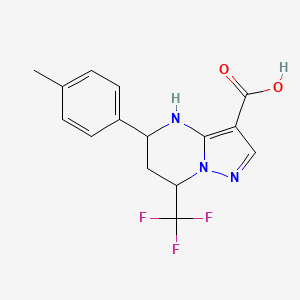 molecular formula C15H14F3N3O2 B3911327 5-(4-methylphenyl)-7-(trifluoromethyl)-4,5,6,7-tetrahydropyrazolo[1,5-a]pyrimidine-3-carboxylic acid 