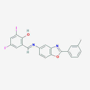 2,4-Diiodo-6-({[2-(3-methylphenyl)-1,3-benzoxazol-5-yl]imino}methyl)phenol