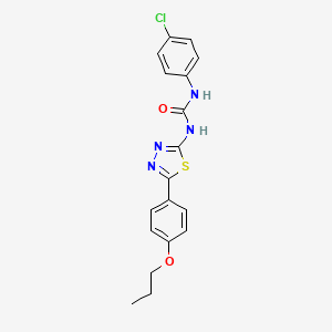 molecular formula C18H17ClN4O2S B3911361 N-(4-chlorophenyl)-N'-[5-(4-propoxyphenyl)-1,3,4-thiadiazol-2-yl]urea 