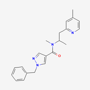 molecular formula C21H24N4O B3911367 1-benzyl-N-methyl-N-[1-methyl-2-(4-methylpyridin-2-yl)ethyl]-1H-pyrazole-4-carboxamide 