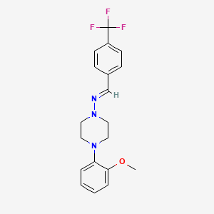 molecular formula C19H20F3N3O B3911369 4-(2-methoxyphenyl)-N-[4-(trifluoromethyl)benzylidene]-1-piperazinamine 