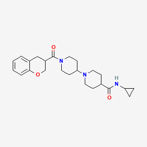 molecular formula C24H33N3O3 B3911382 N-cyclopropyl-1'-(3,4-dihydro-2H-chromen-3-ylcarbonyl)-1,4'-bipiperidine-4-carboxamide 