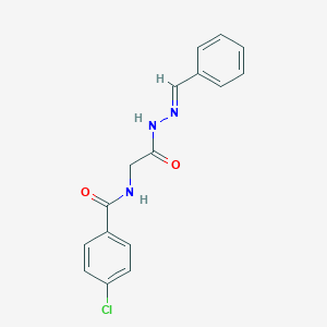molecular formula C16H14ClN3O2 B391139 N-[2-(2-benzylidenehydrazino)-2-oxoethyl]-4-chlorobenzamide 