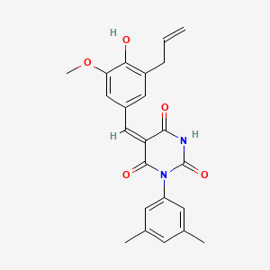 molecular formula C23H22N2O5 B3911414 5-(3-allyl-4-hydroxy-5-methoxybenzylidene)-1-(3,5-dimethylphenyl)-2,4,6(1H,3H,5H)-pyrimidinetrione 